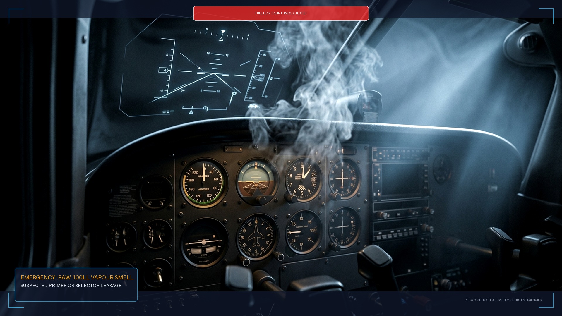 In-Flight Fuel Odor & Engine Fire Precaution Plate 1